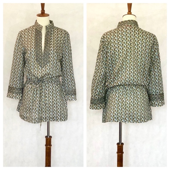 Tory Burch Adelaide Elephant Pattern Tunic - Picture 2 of 8